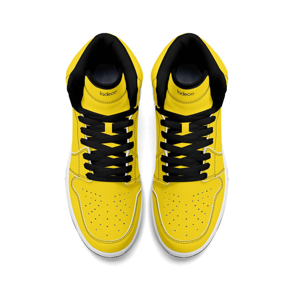 Black PU high-top sneakers (yellow) Ⅱ