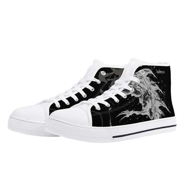 Rei White Canvas High (Black)