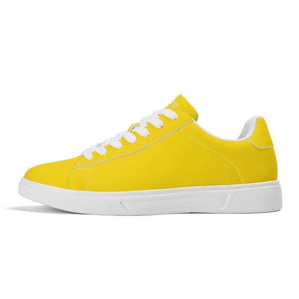 White PU tennis shoes (yellow)