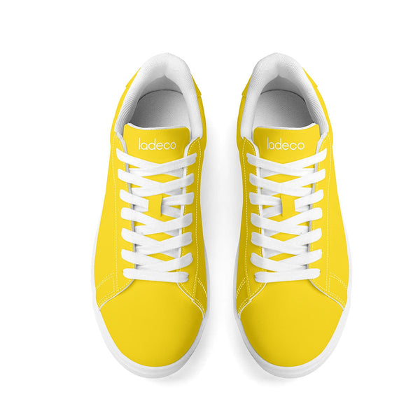 White PU tennis shoes (yellow)