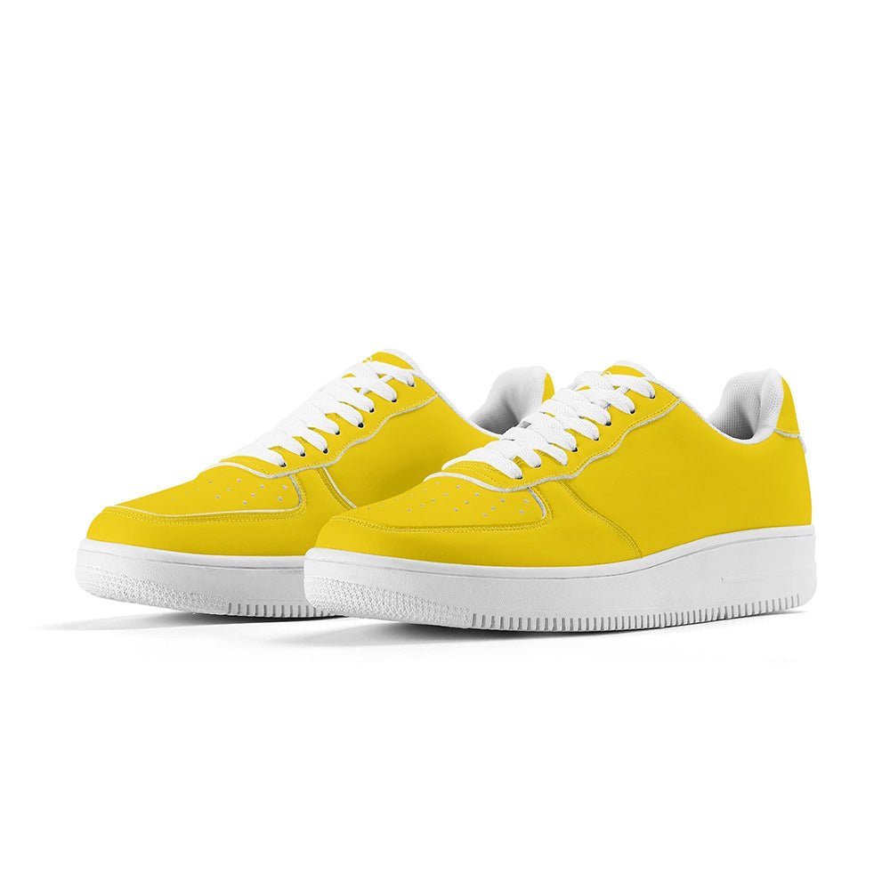 White PU low-cut sneakers (yellow) Ⅱ