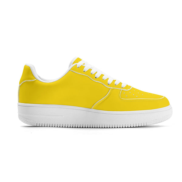 White PU low-cut sneakers (yellow) Ⅱ