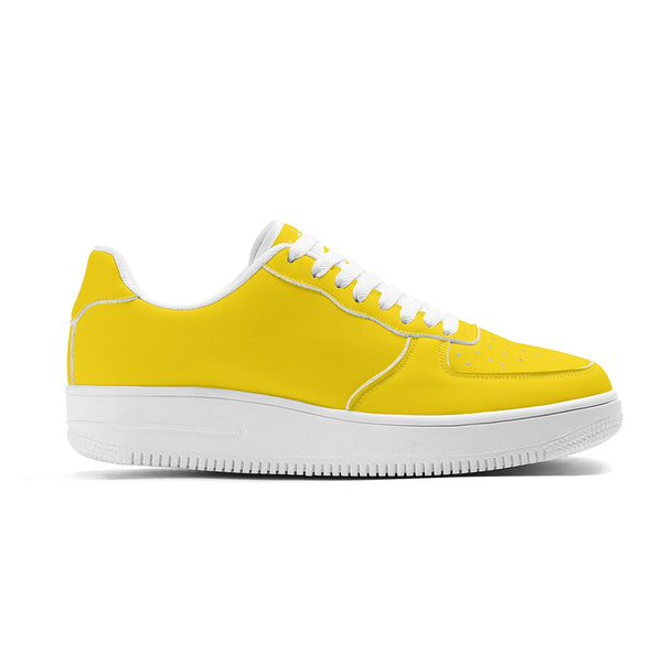 White PU low-cut sneakers (yellow) Ⅱ