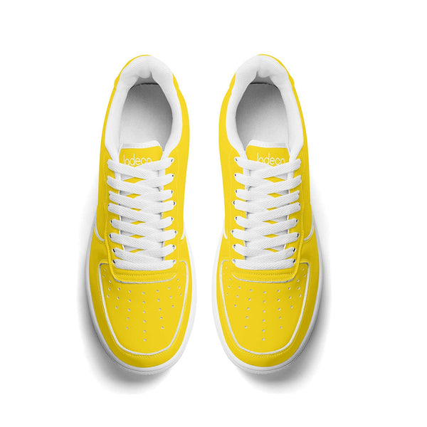 White PU low-cut sneakers (yellow) Ⅱ