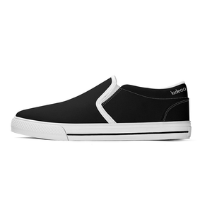 N-White canvas slip-ons (black)