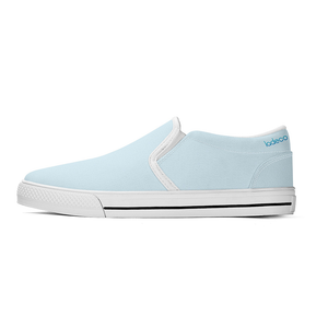 N-White canvas slip-ons (light blue)