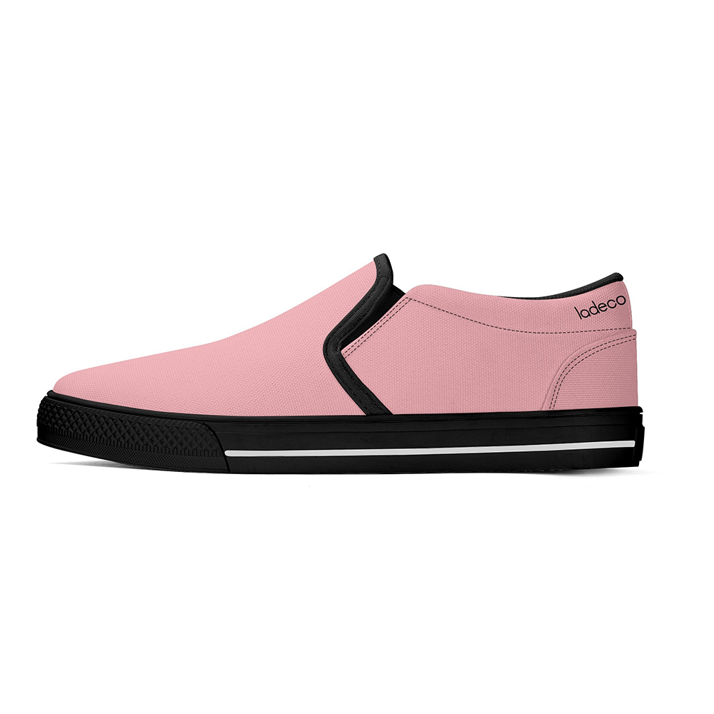 N-Black canvas slip-ons (pink)