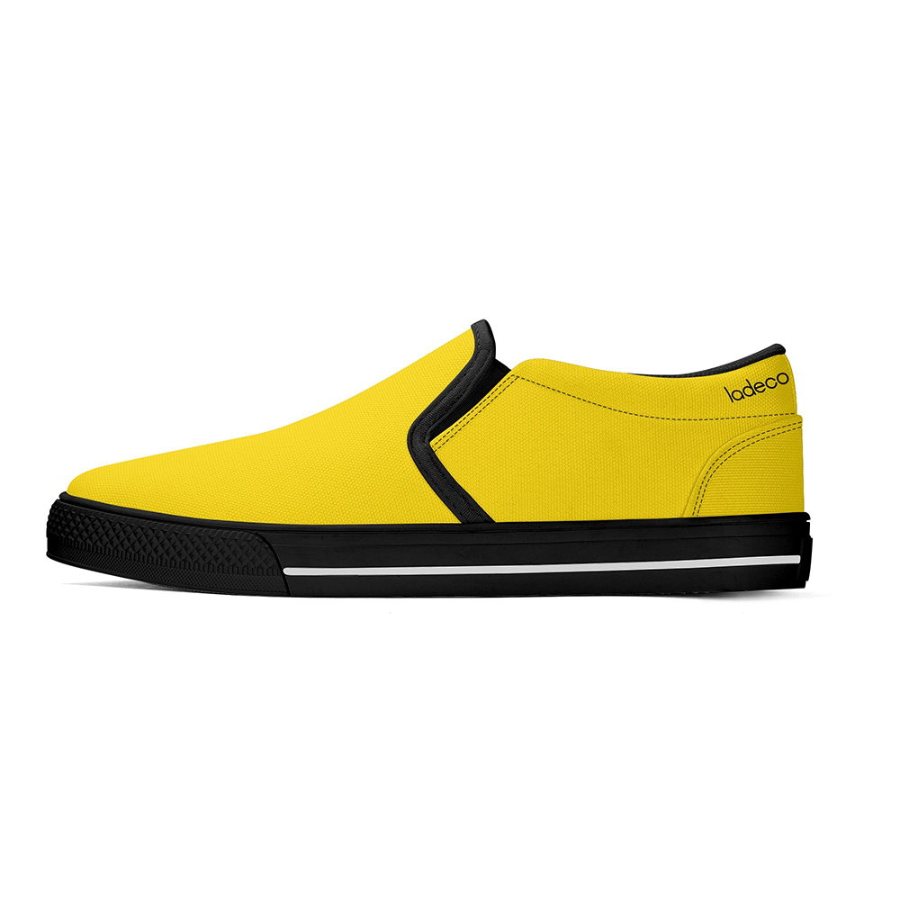 N-Black canvas slip-ons (yellow)