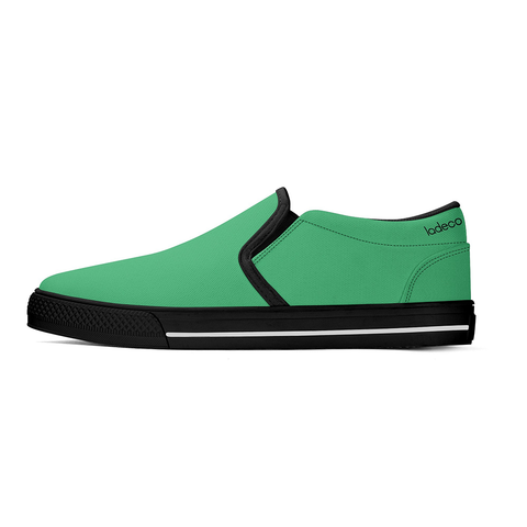 N-Black canvas slip-ons (green)