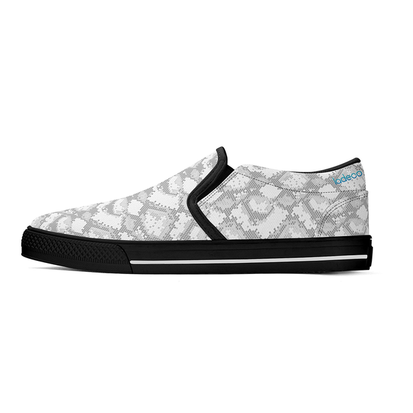 N-Black canvas slip-ons (snake)