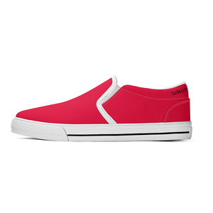 N-White canvas slip-ons (red)