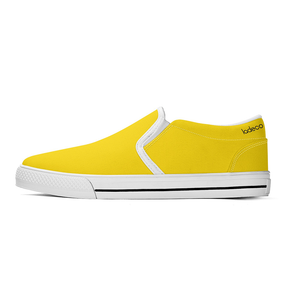 N-White canvas slip-ons (yellow)