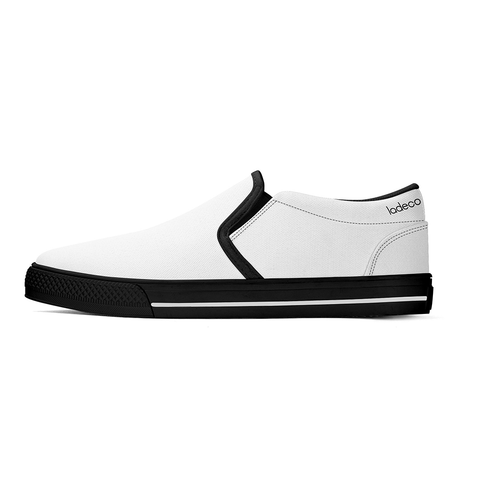 N-Black canvas slip-ons (white)