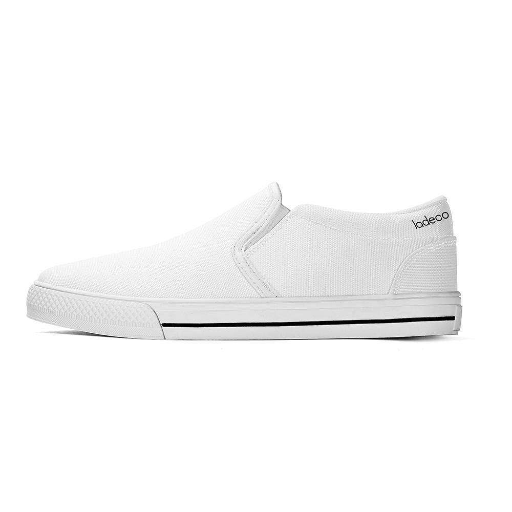 N-White canvas slip-ons (white)