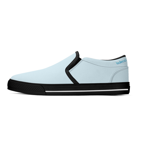 N-Black canvas slip-ons (light blue)