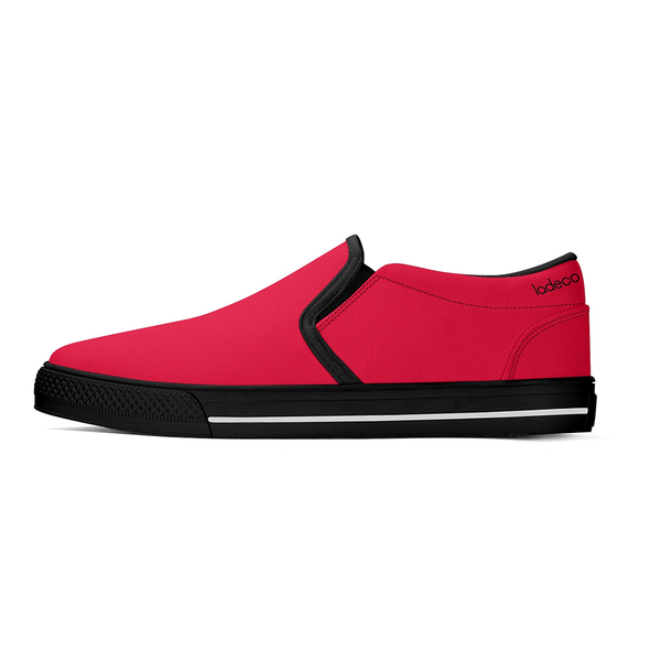 N-Schwarze Canvas-Slipper (rot)