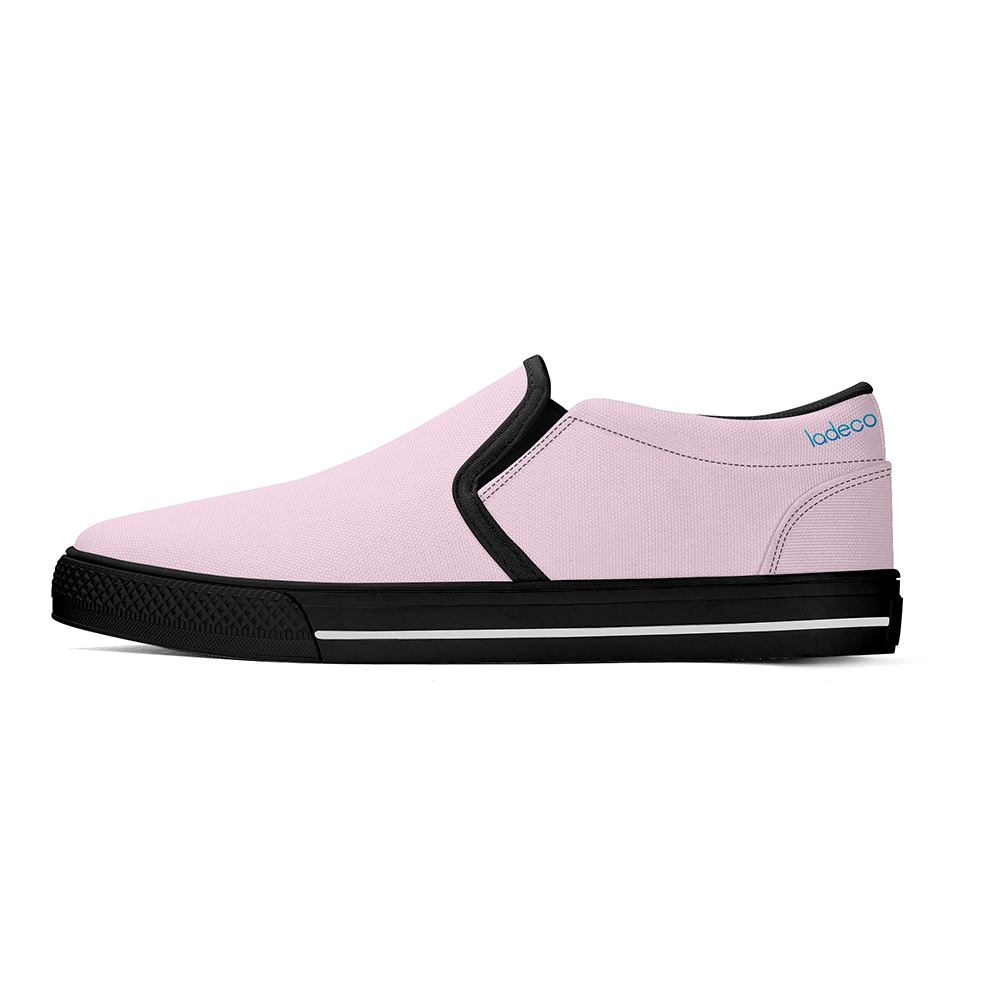 N-Black canvas slip-ons (light pink)