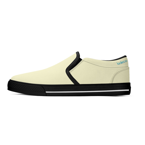 N-Black canvas slip-ons (light yellow)