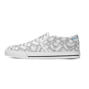 N-White canvas slip-ons (snake)