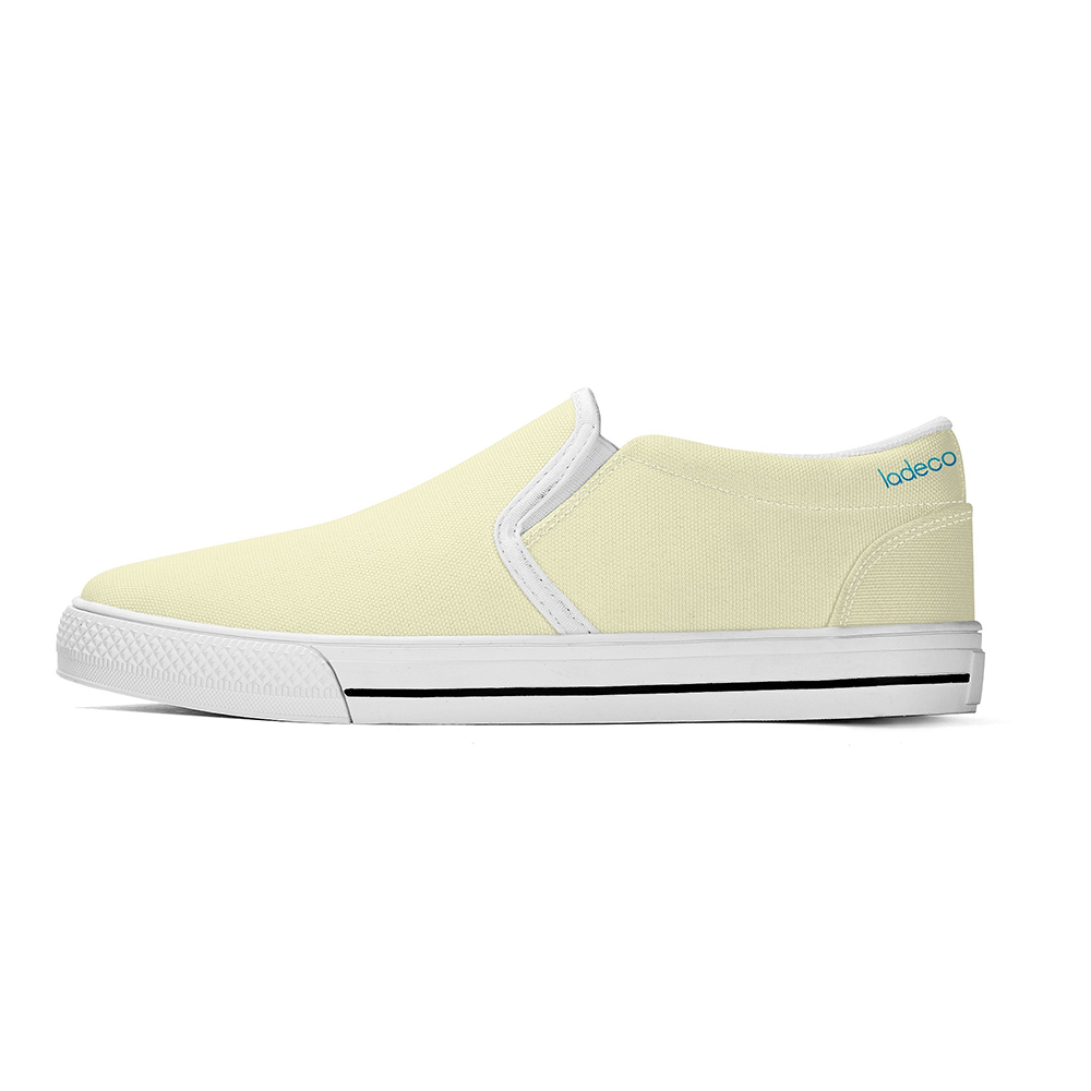 N-White canvas slip-ons (light yellow)