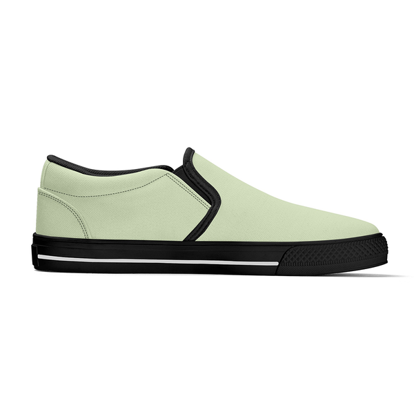 N-Black canvas slip-ons (light green)