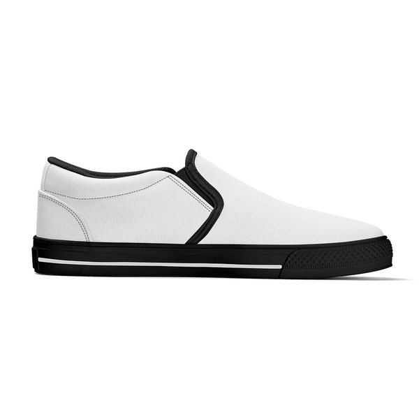 N-Black canvas slip-ons (white)