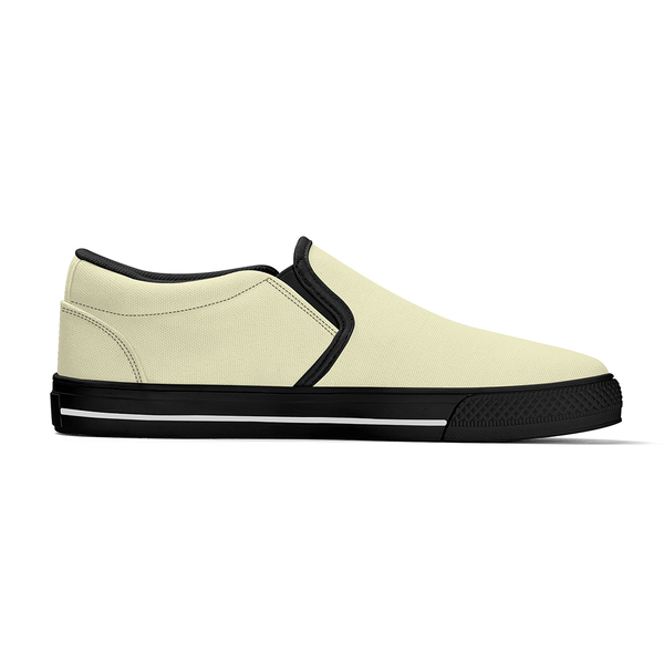 N-Black canvas slip-ons (light yellow)