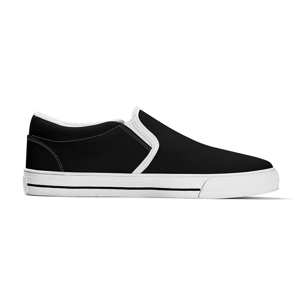 N-White canvas slip-ons (black)