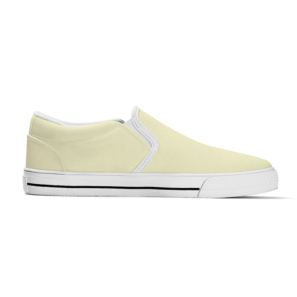 N-White canvas slip-ons (light yellow)