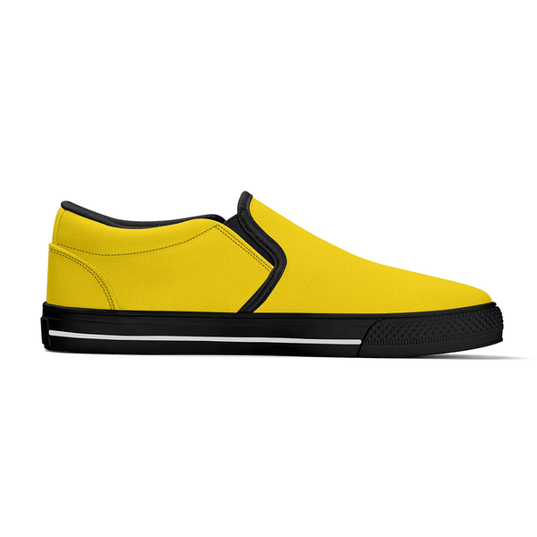 N-Black canvas slip-ons (yellow)