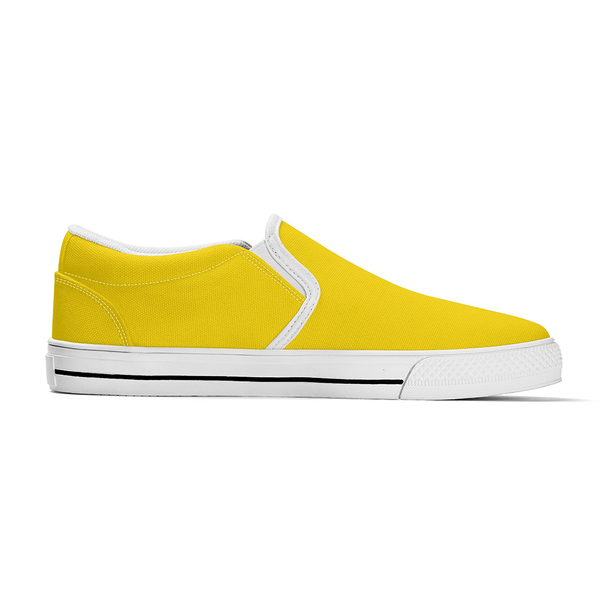 N-White canvas slip-ons (yellow)