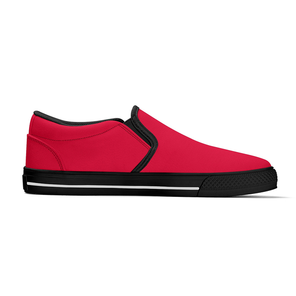 N-Schwarze Canvas-Slipper (rot)