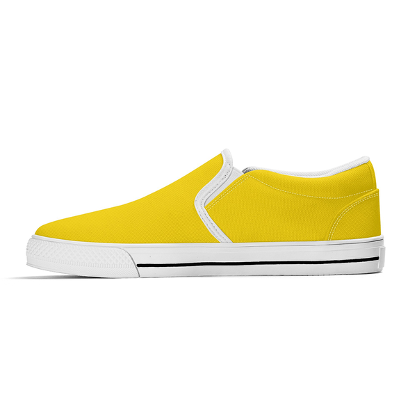 N-White canvas slip-ons (yellow)