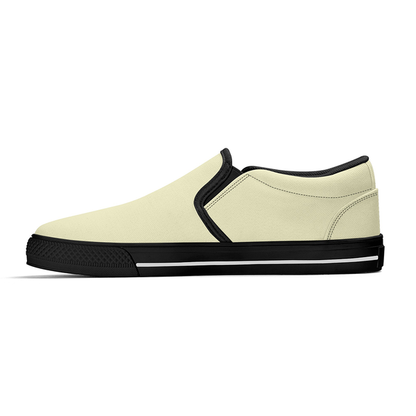 N-Black canvas slip-ons (light yellow)