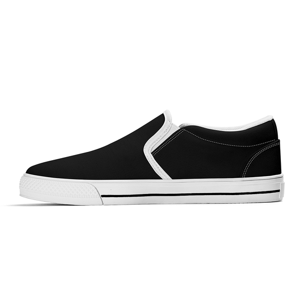 N-White canvas slip-ons (black)