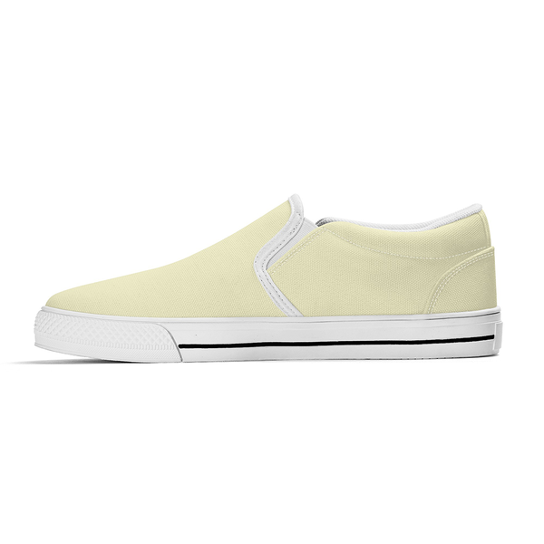 N-White canvas slip-ons (light yellow)