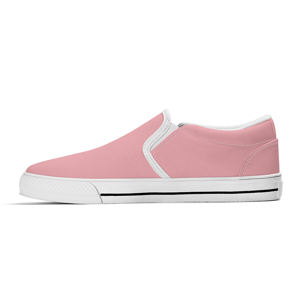 N-White canvas slip-ons (pink)