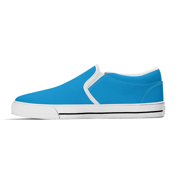 N-Weiße Canvas-Slipper (blau)