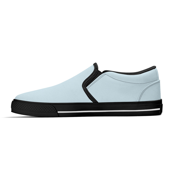 N-Black canvas slip-ons (light blue)