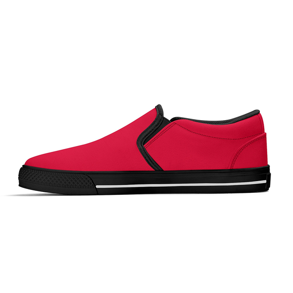 N-Schwarze Canvas-Slipper (rot)