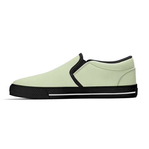 N-Black canvas slip-ons (light green)