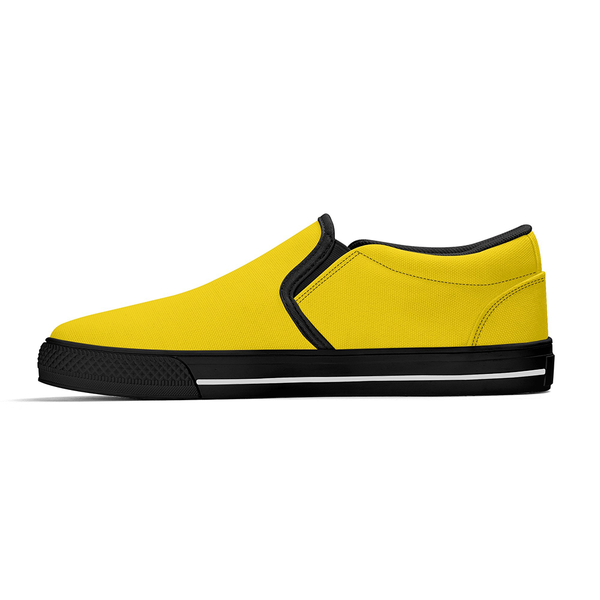 N-Black canvas slip-ons (yellow)