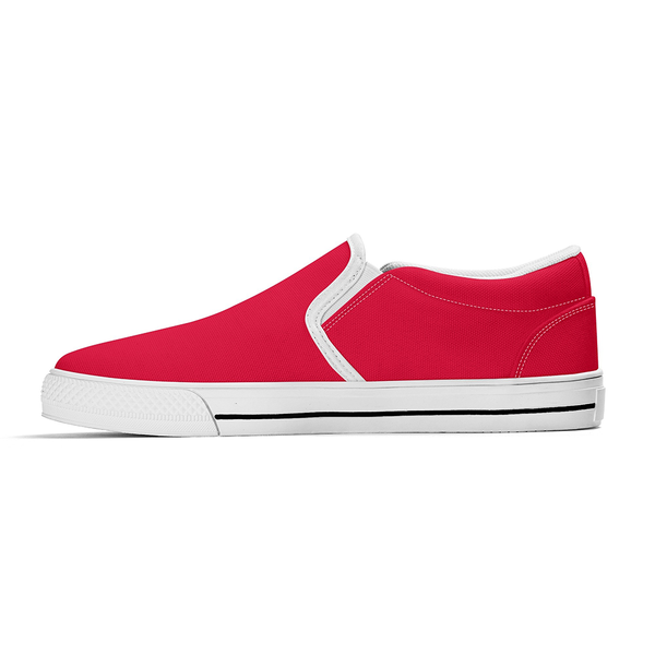 N-White canvas slip-ons (red)