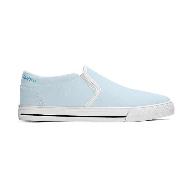 N-White canvas slip-ons (light blue)