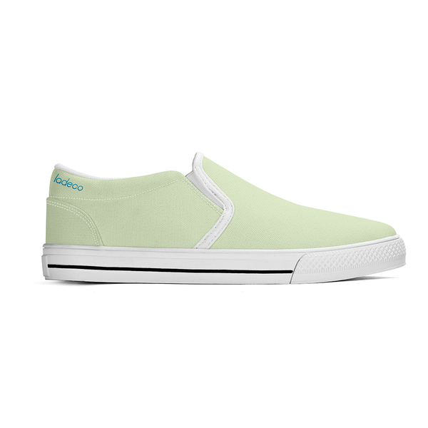 N-White canvas slip-ons (light green)