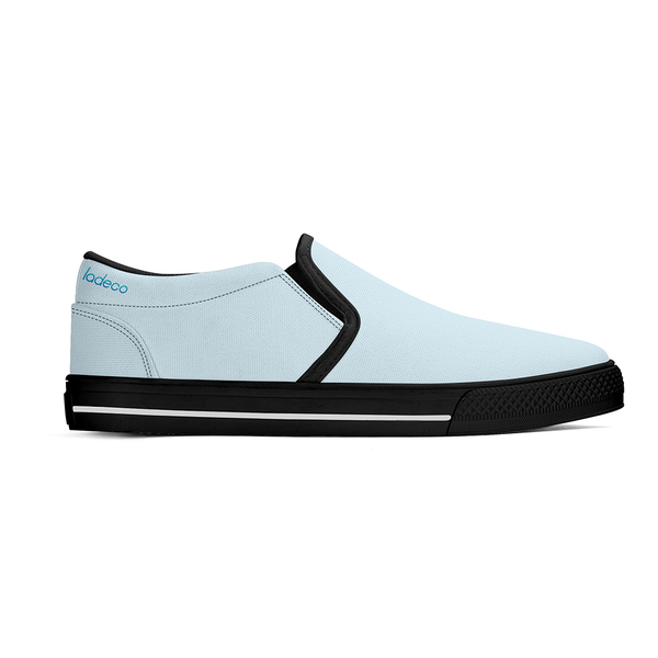 N-Black canvas slip-ons (light blue)