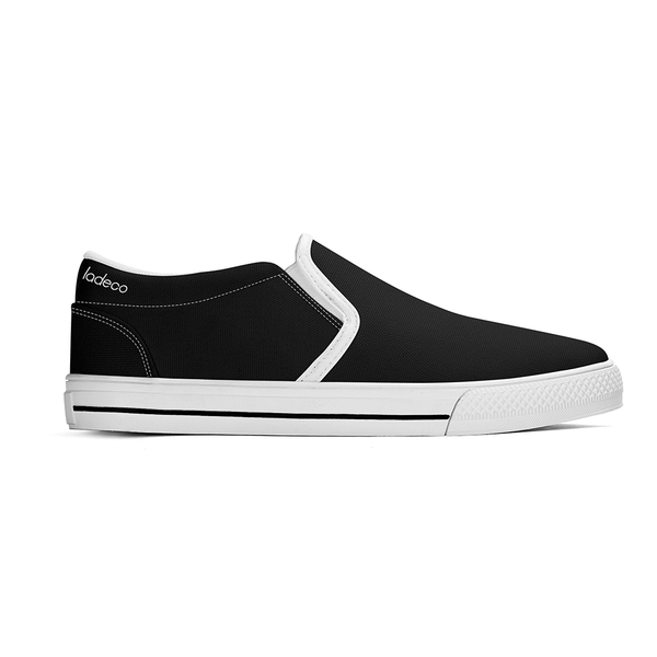 N-White canvas slip-ons (black)