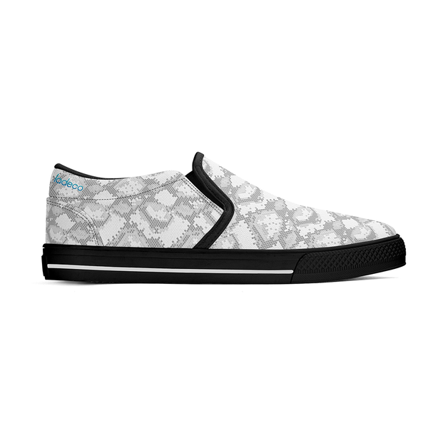 N-Black canvas slip-ons (snake)