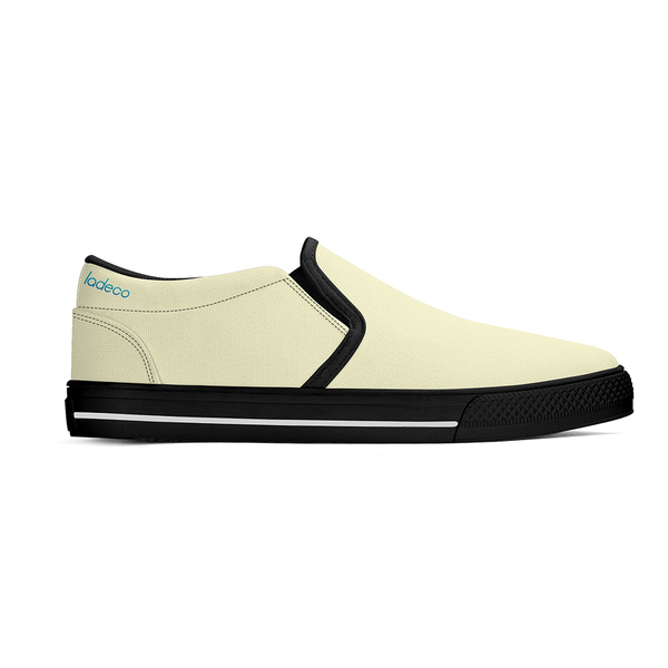 N-Black canvas slip-ons (light yellow)