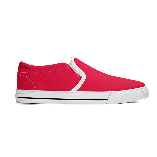 N-White canvas slip-ons (red)